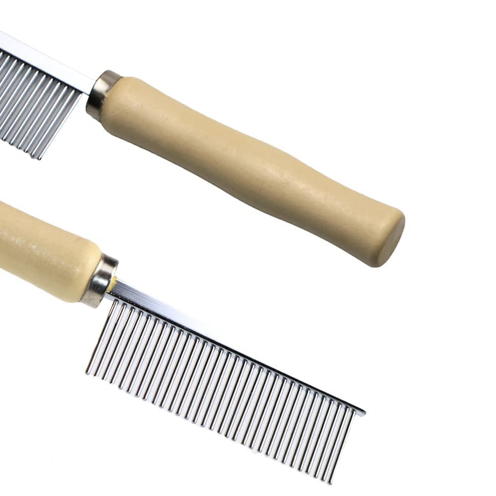 Litewoo grooming comb in use on pet coat for smoother fur