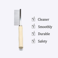 Litewoo wooden handle grooming comb teeth detail for gentle detangling