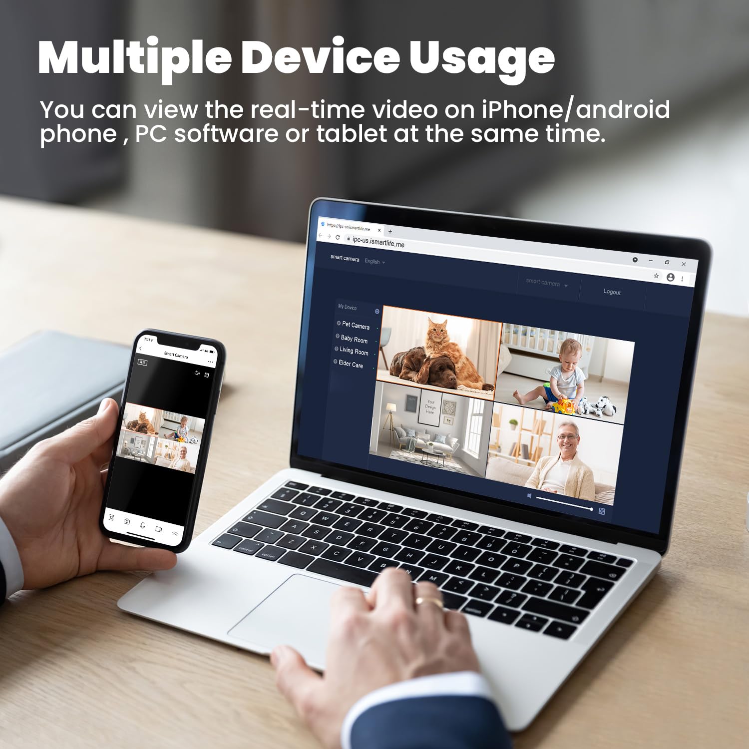 Litokam Alexa-compatible indoor camera for hands-free monitoring.