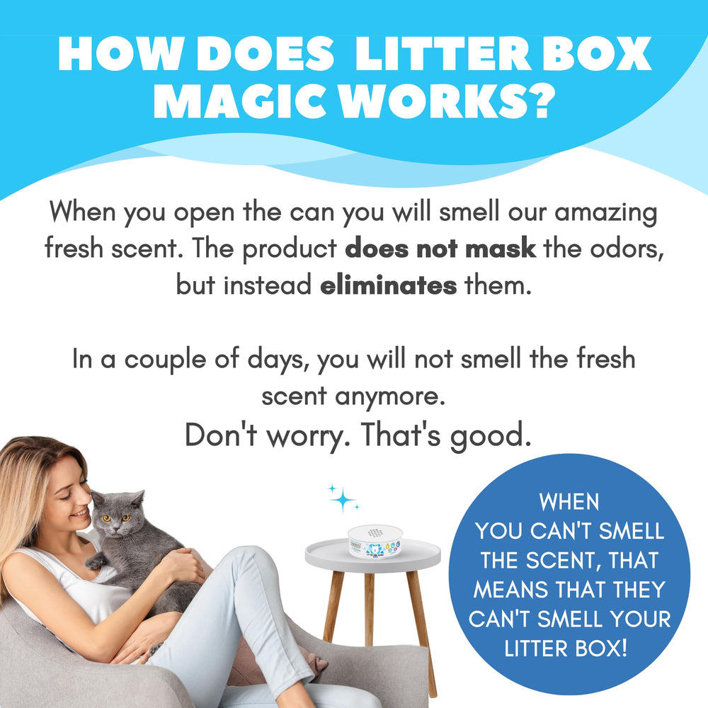 Litter Box Magic pet friendly design minimizes spills and messes around curious cats.