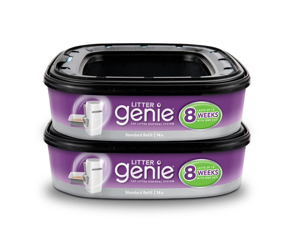 Litter Genie Refill 2-pack front view showing odor-control bags.