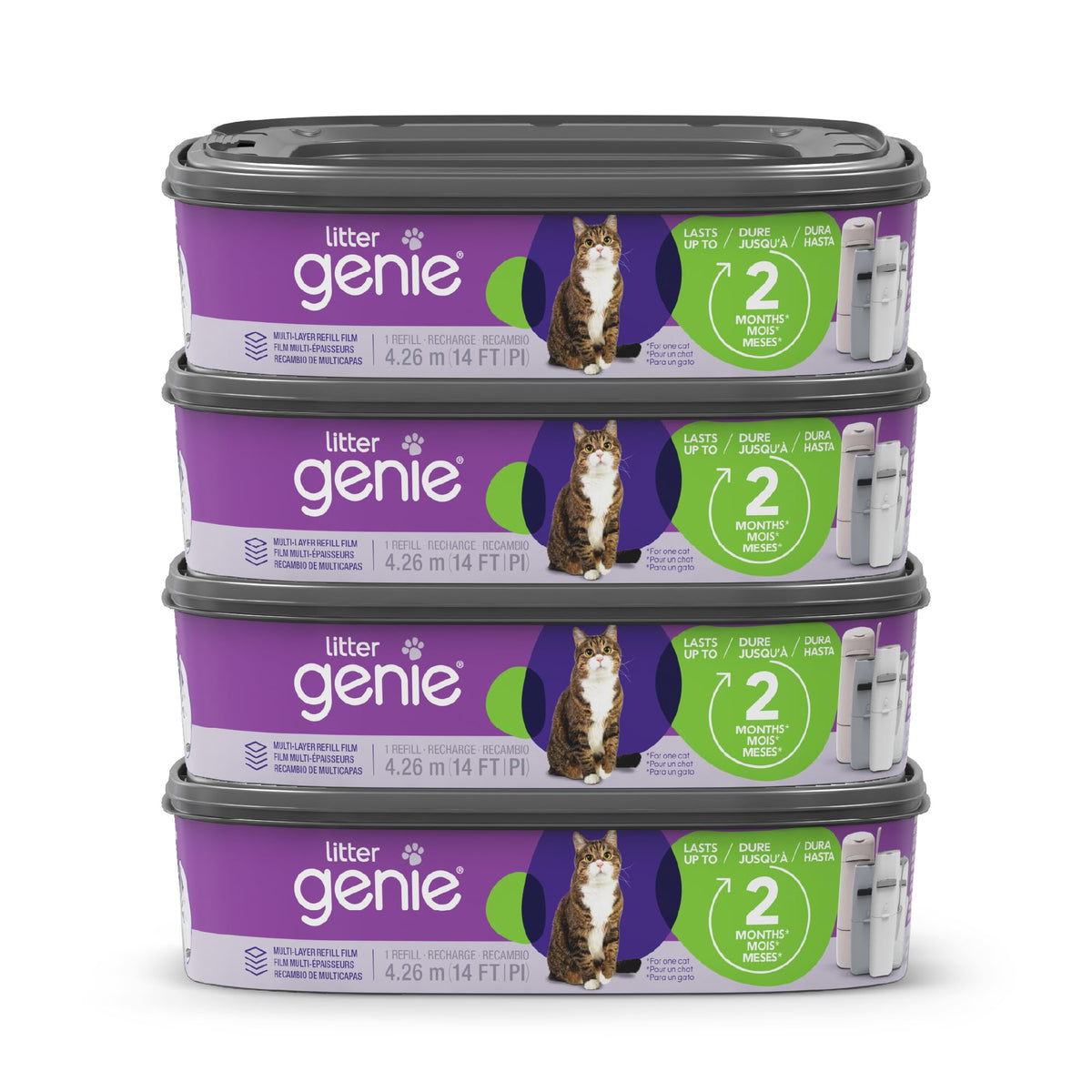 Litter Genie refill bags seven-layer odor barrier close-up for freshness