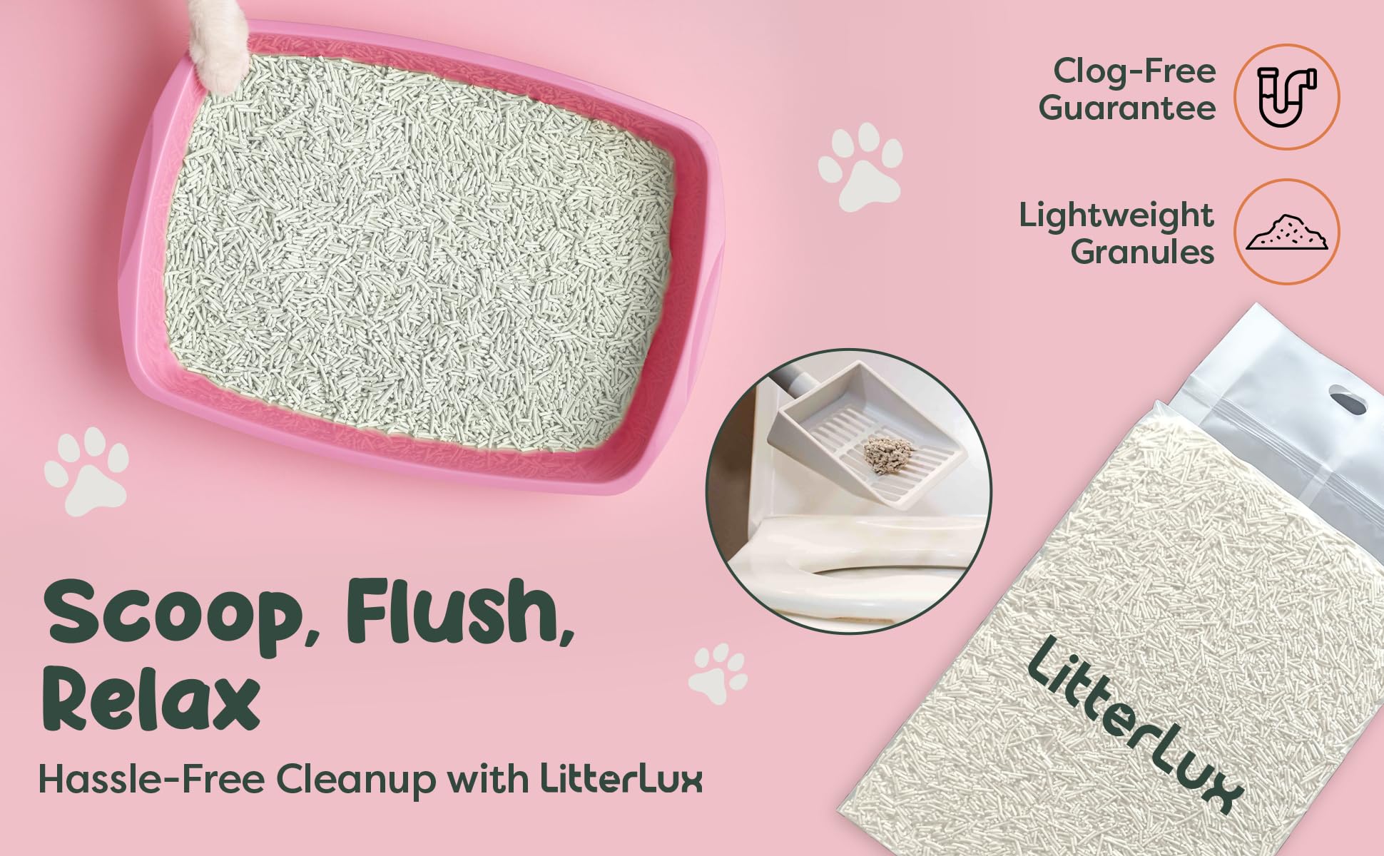 LitterLux Tofu Litter 11lb twin-pack shows size and value for households.