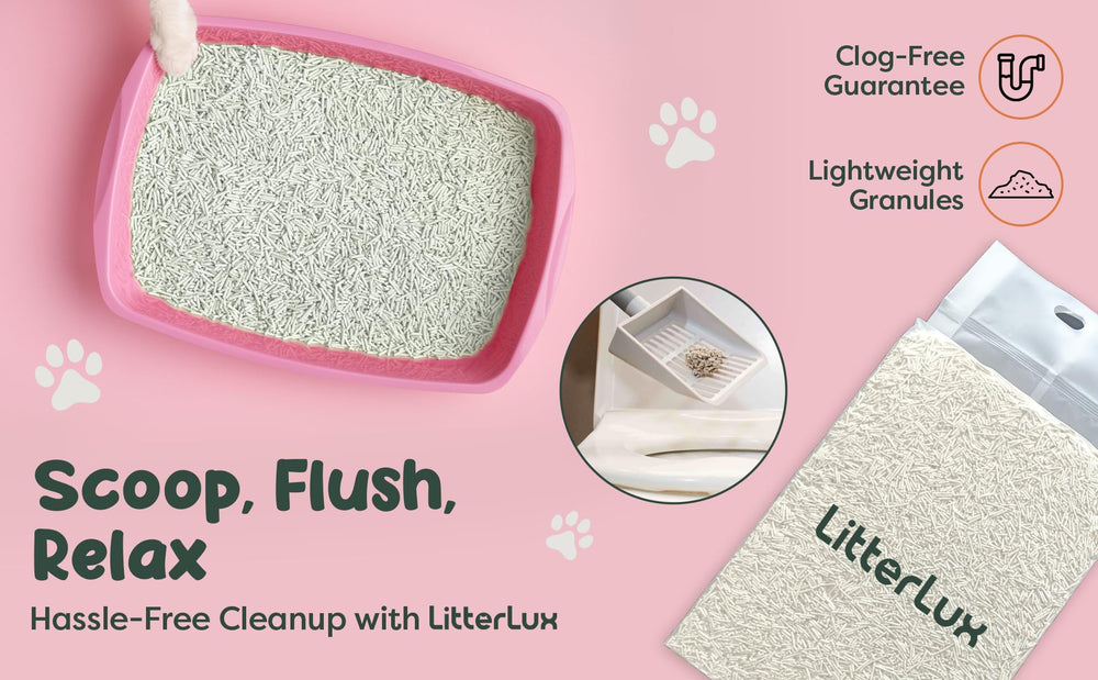 LitterLux Tofu Litter 11lb twin-pack shows size and value for households.