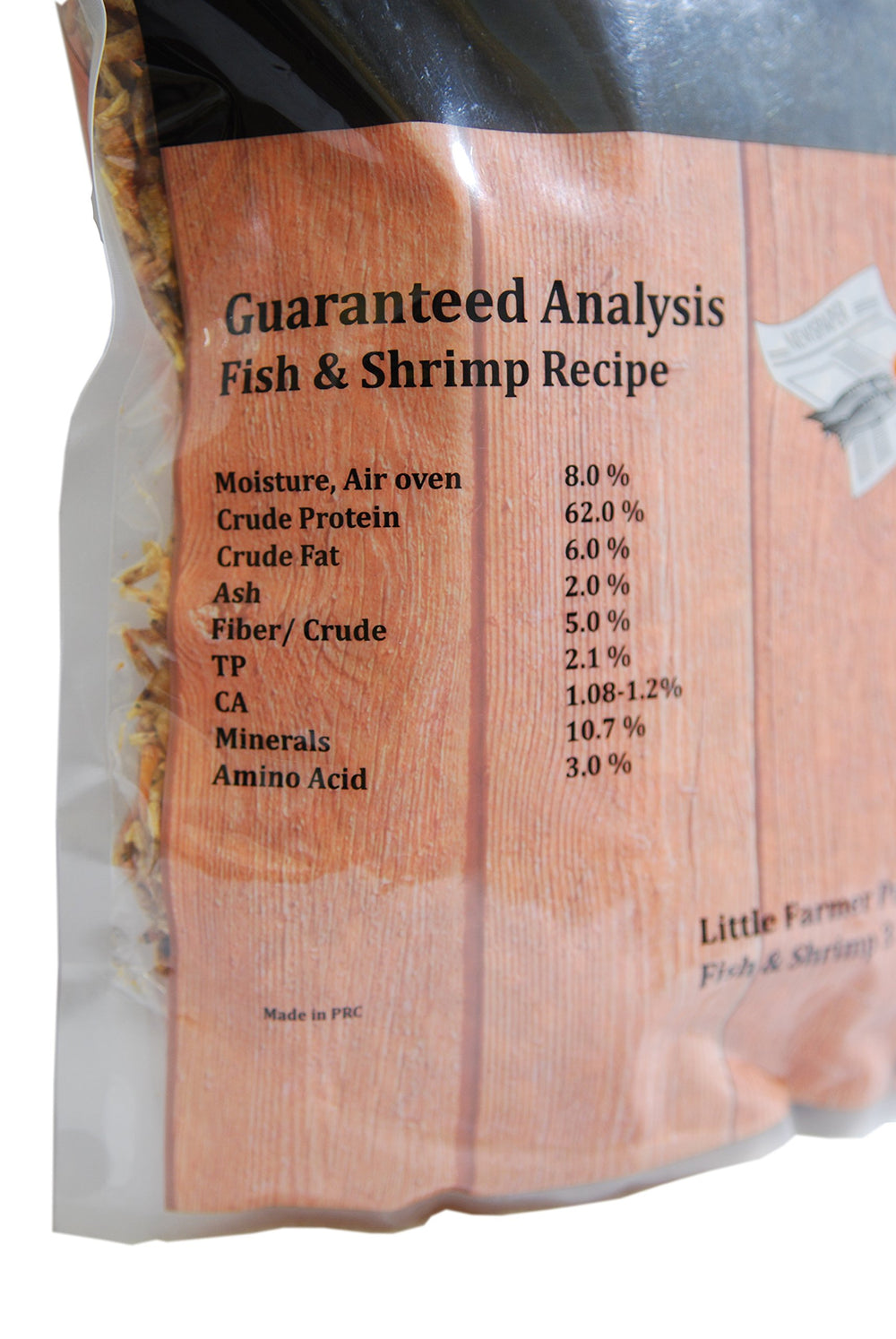 Little Farmer 62% crude protein label highlights flock nutrition.
