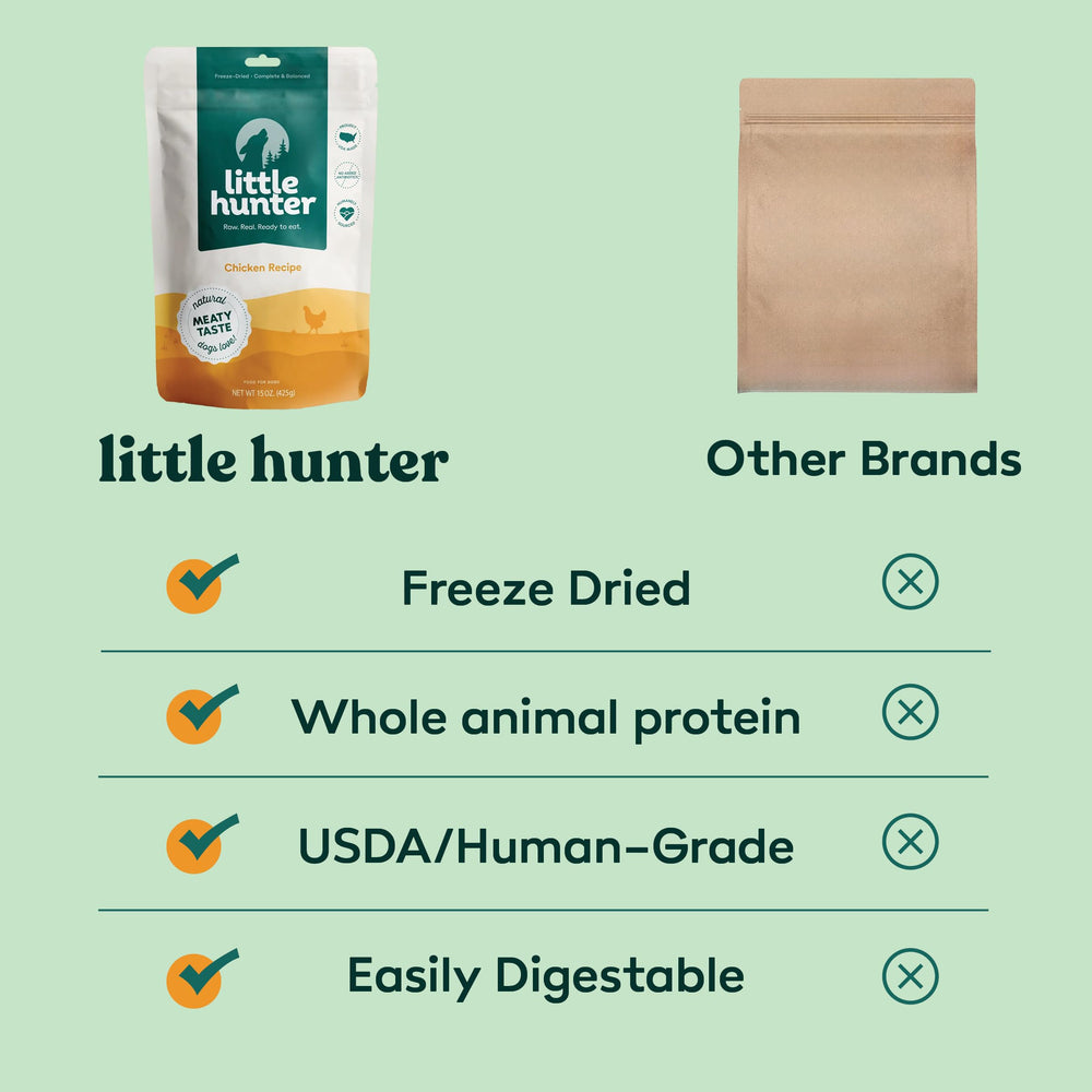Little Hunter dog food bowl serve – ready-to-eat dinners for picky eaters.