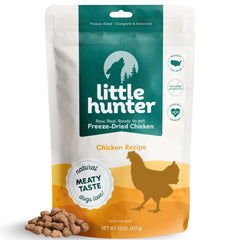 Little Hunter freeze-dried chicken dog food bag – convenient, protein-rich nutrition.