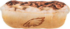 Littlearth Eagles cheesesteak dog toy logo detail highlights official NFL branding