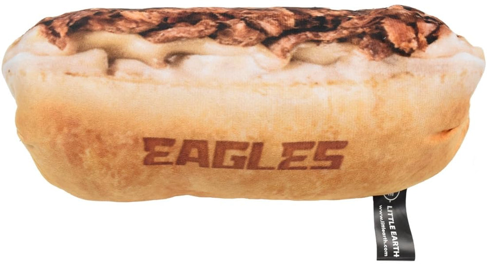 Littlearth Philadelphia Eagles cheesesteak hoagie toy side view with plush texture and fan appeal