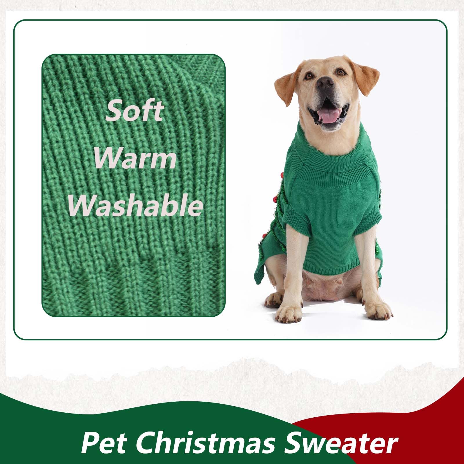 Littledropet dog christmas sweater stretch-knit fit demonstrates comfortable all-day wear.