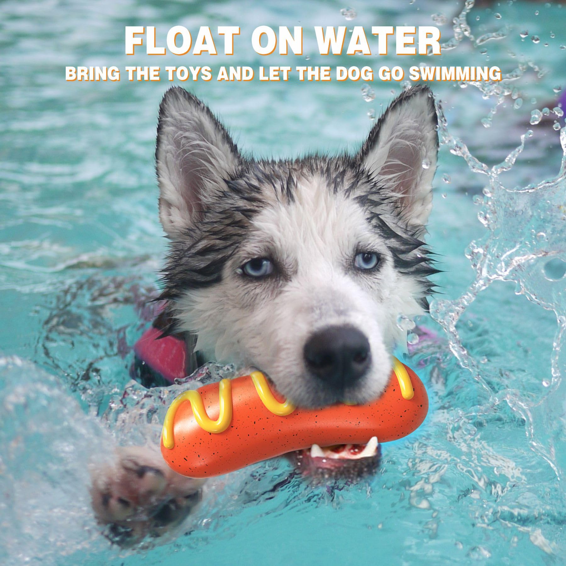 LiuMelinda multi-function fetch floating dog toy image—indoors, outdoors, water-friendly.