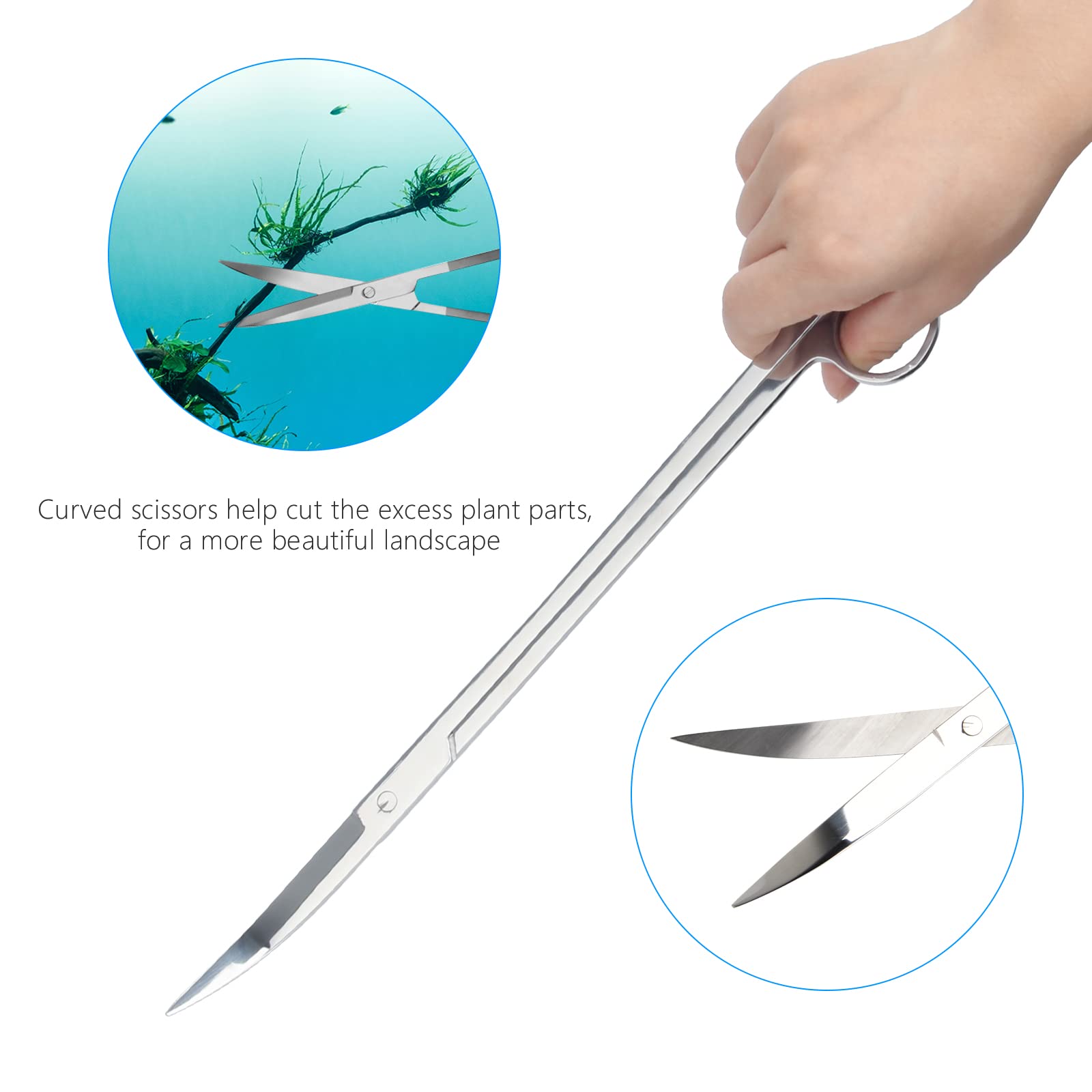 Liveek 15 inch curved tweezers for gentle, accurate pruning.