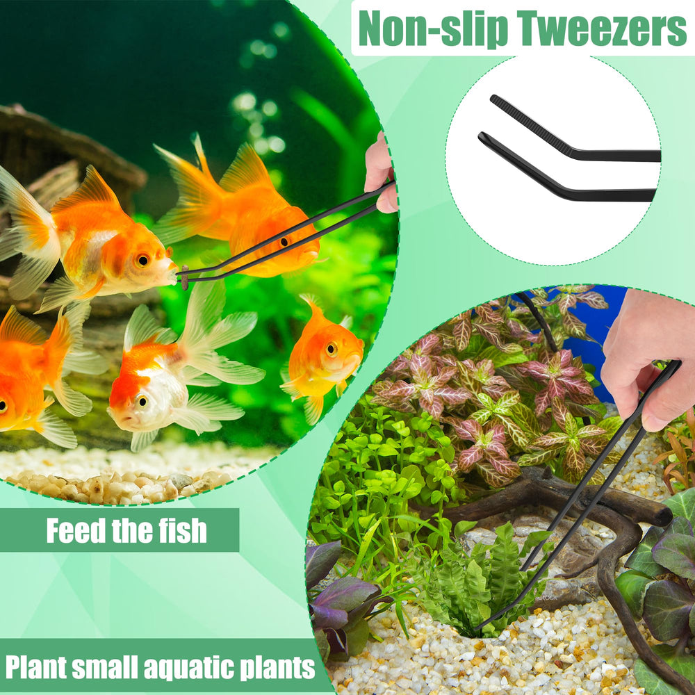 Liveek Aquarium Aquascape Tools Kit 4-in-1 versatility for trimming, planting, cleaning.