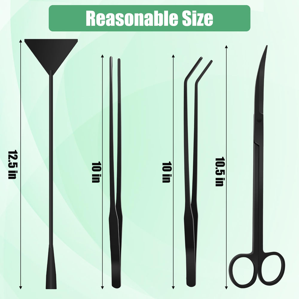 Liveek Aquarium Aquascape Tools Kit straight tweezers for delicate planting tasks.