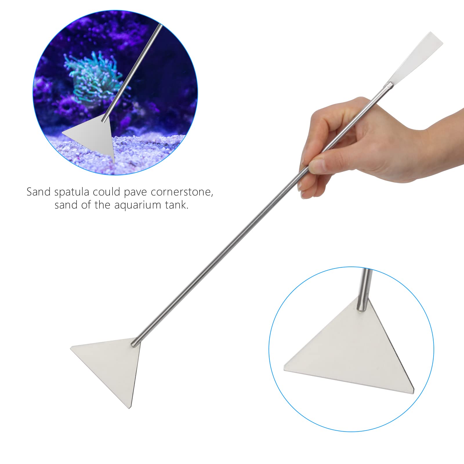 Liveek anti-rust stainless steel construction resists corrosion for long-lasting aquarium use.