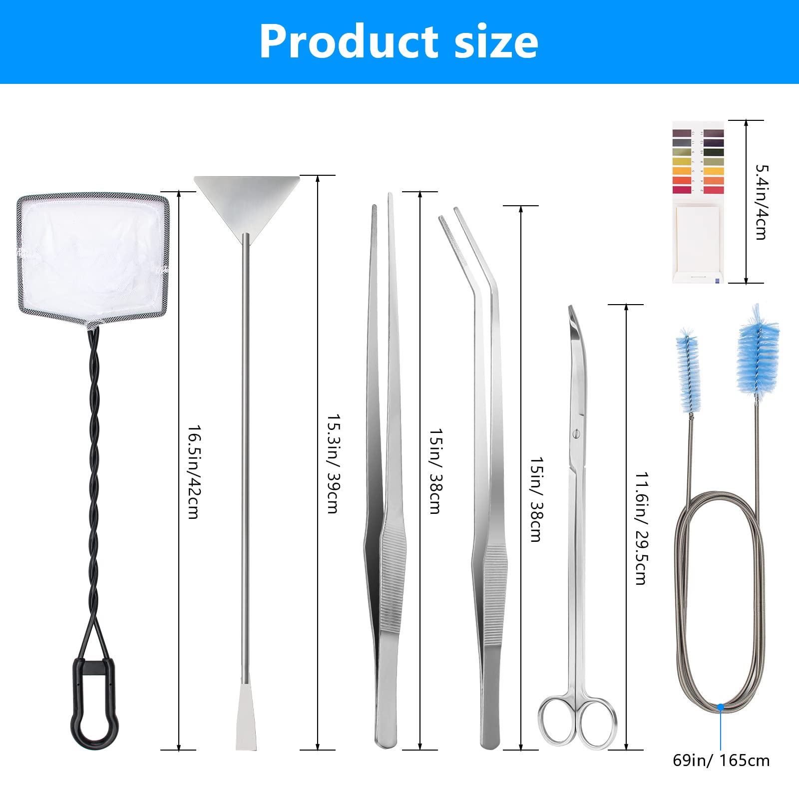 Liveek straight tweezers reach deep into tanks with control.
