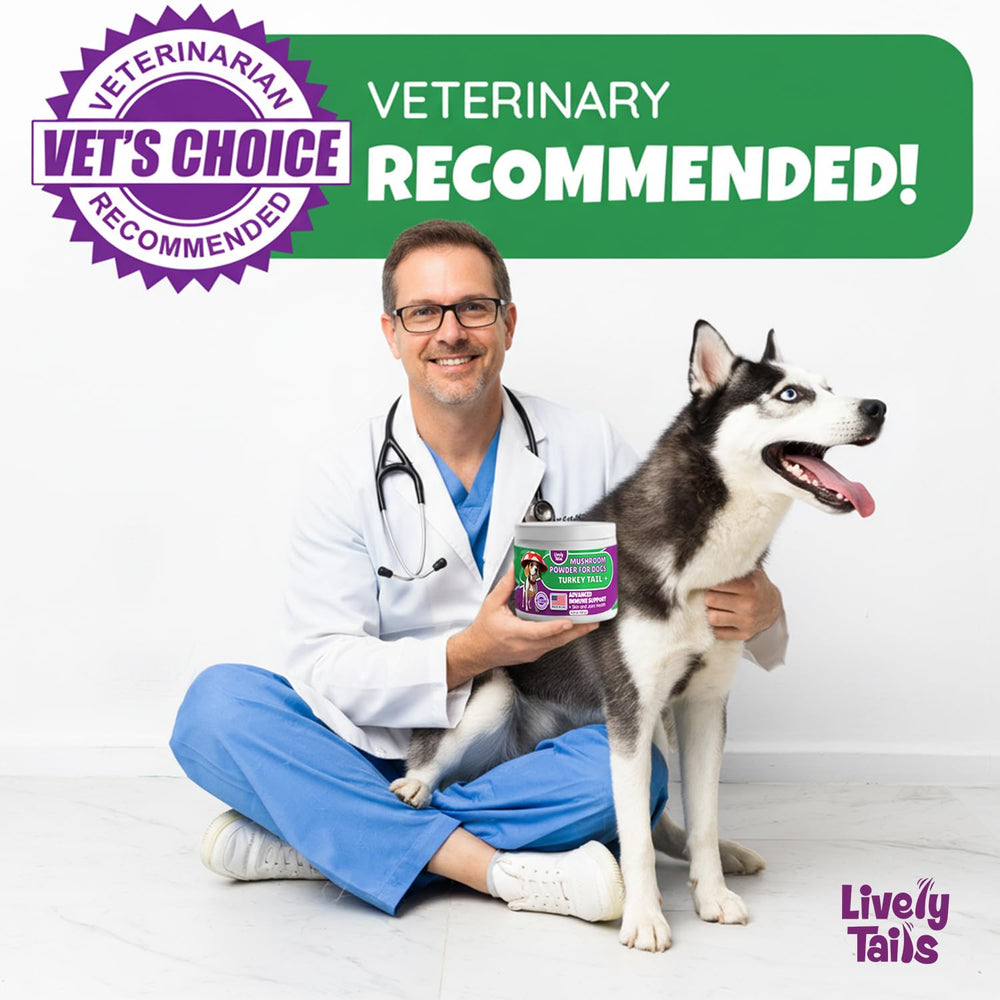 Lively Tails dosage label demonstrates simple, size-based feeding guidance.