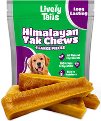 Lively Tails healthy yak cheese Himalayan chew pack — natural ingredients for durable canine chewing.