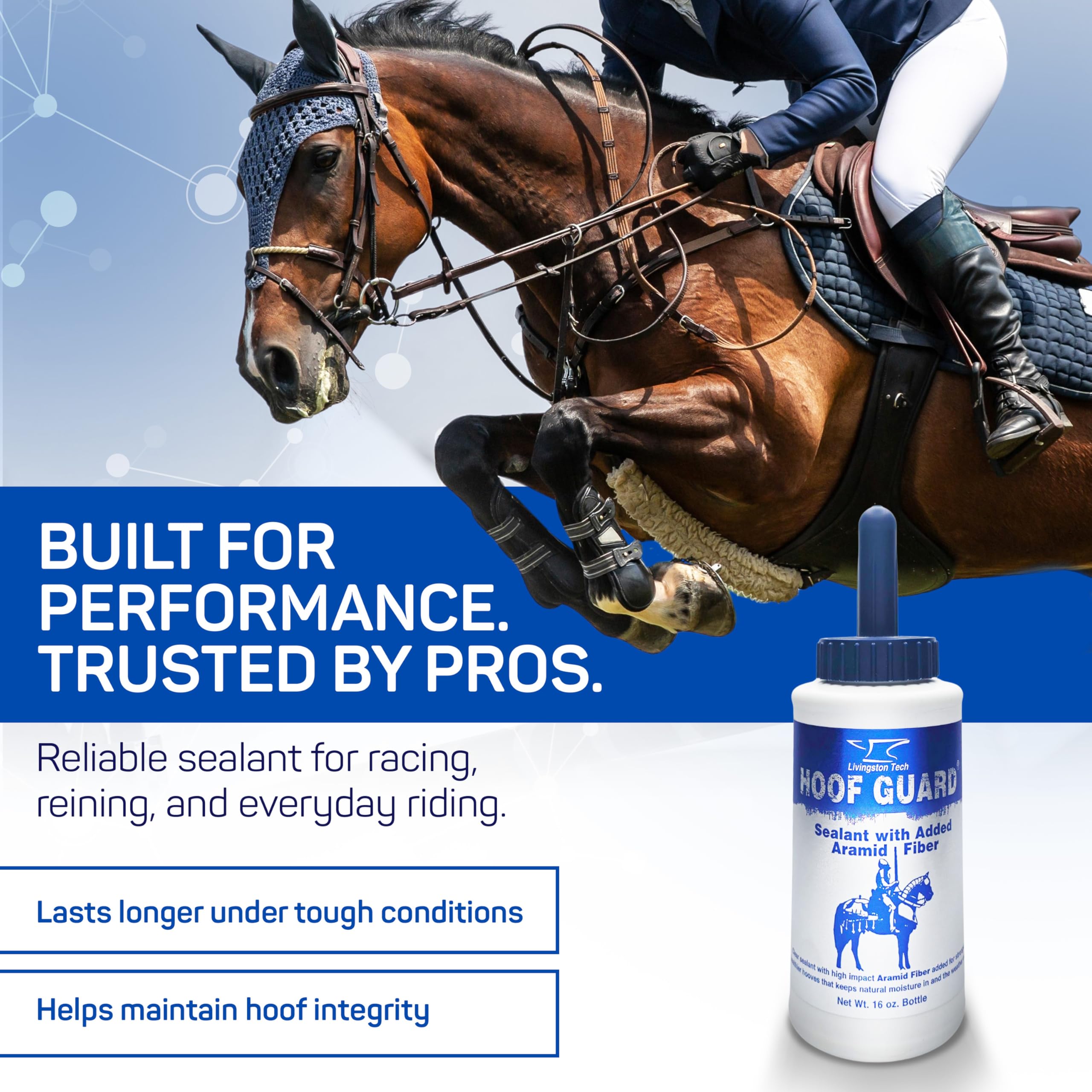 Livingston Tech Hoof Guard easy-application brush-friendly design for quick hoof care.