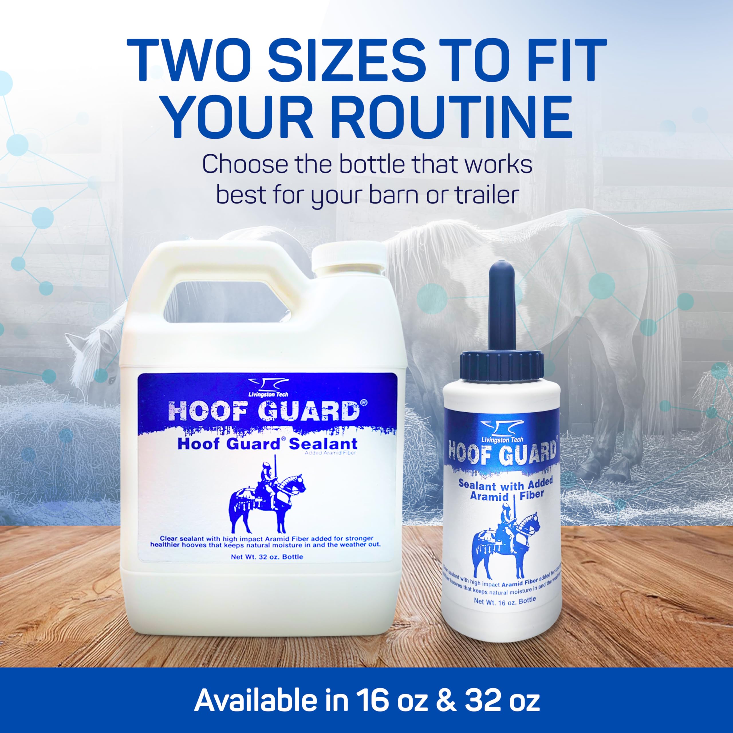 Livingston Tech Hoof Guard protective film on hoof enhances durability during rides.