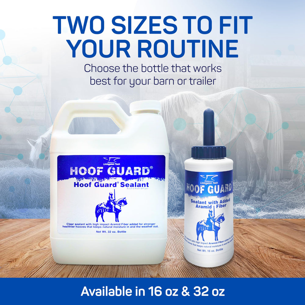 Livingston Tech Hoof Guard protective film on hoof enhances durability during rides.