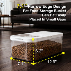 LivLab Mker dog food container lid open with scoop for quick access