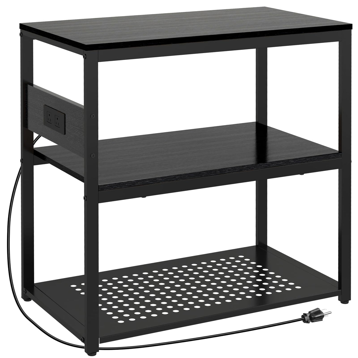 Livofloral front view of the fish tank stand with sturdy three-tier storage for equipment.