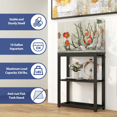 Livofloral tank stand with hooks for hanging items in reptile setups