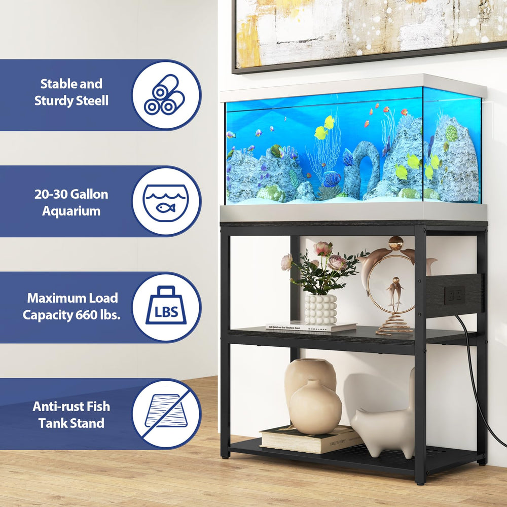 Livofloral three-tier aquarium stand optimized for organizing tanks and gear.