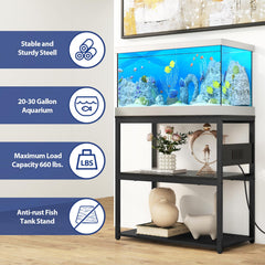 Livofloral three-tier aquarium stand optimized for organizing tanks and gear.