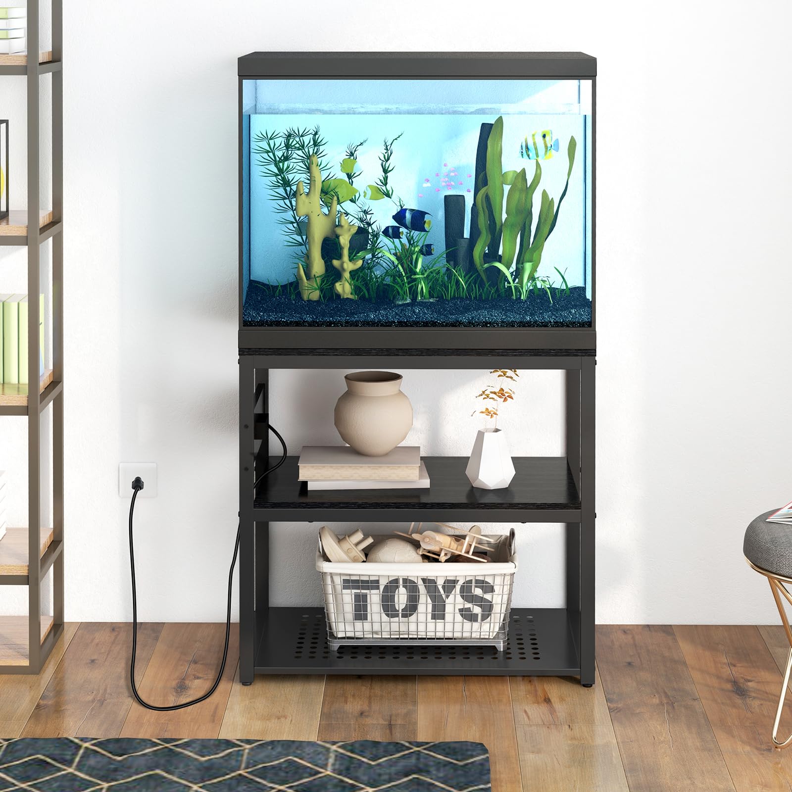 Livofloral convenient lower shelf provides extra storage for accessories.