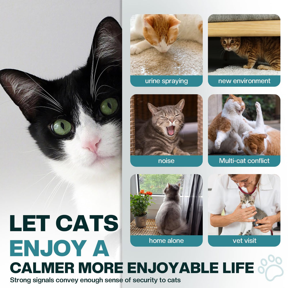 LIWENQI cat calming diffuser replaceable heads ensure consistent pheromone release and easy replacement.