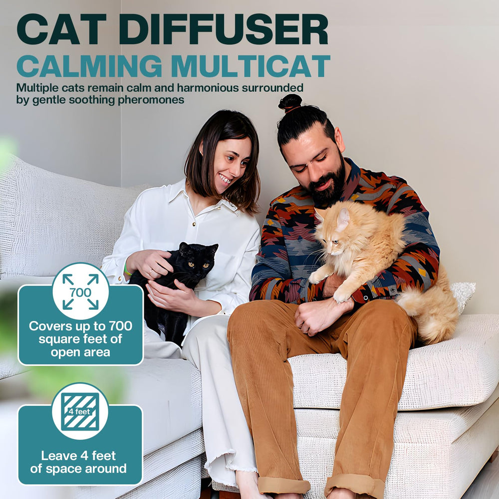 LIWENQI cat calming diffuser in-use in living room creates a peaceful pet space.