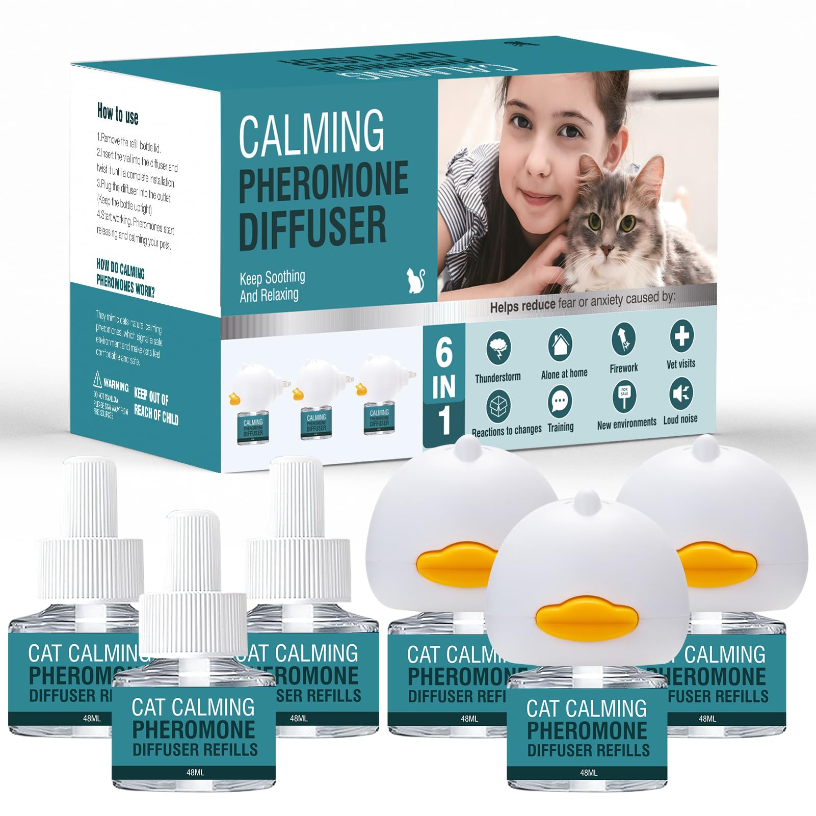 LIWENQI cat calming diffuser main unit helps create a calmer space for cats.