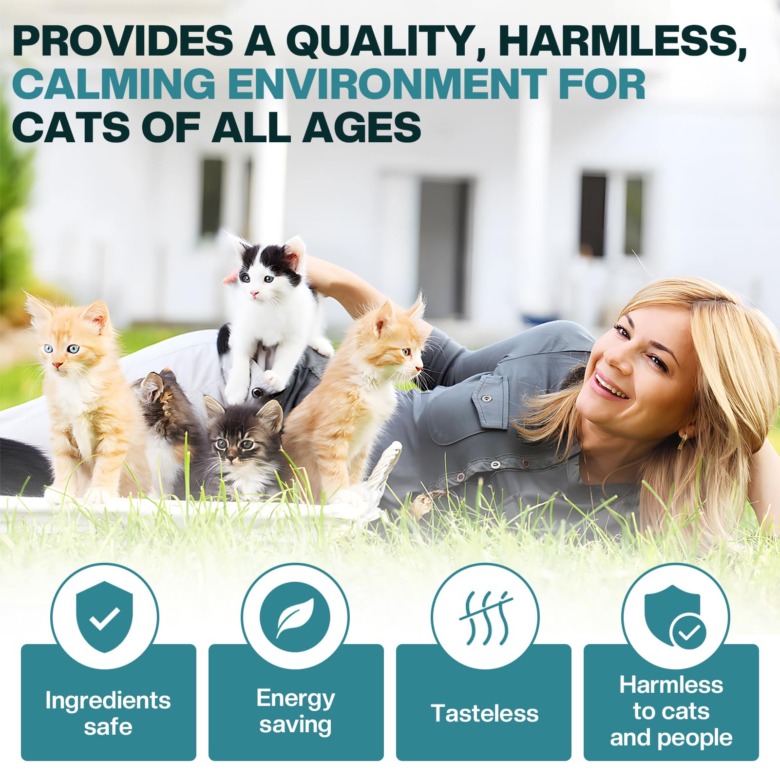 LIWENQI cat calming diffuser usage instructions with vents facing up for safe operation.