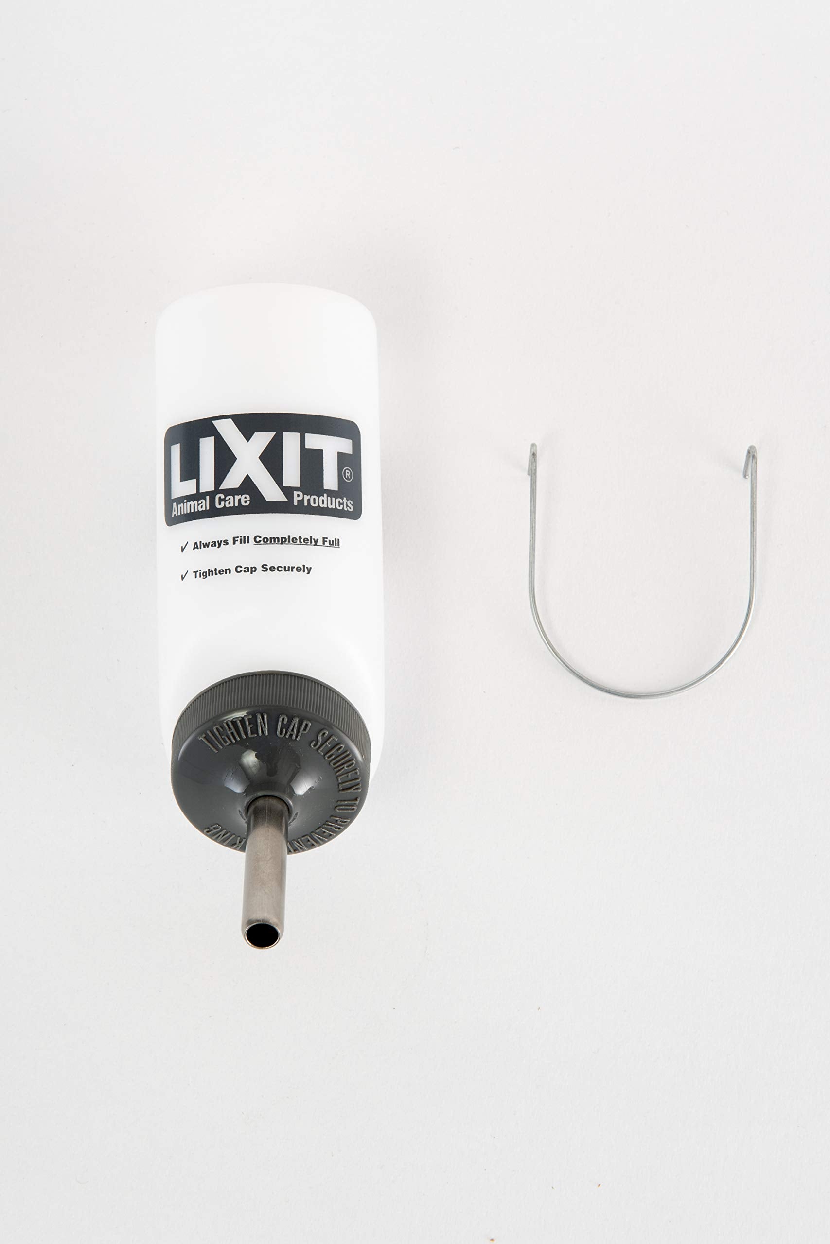 Lixit stainless steel tube closeup with smooth tip for pet safety