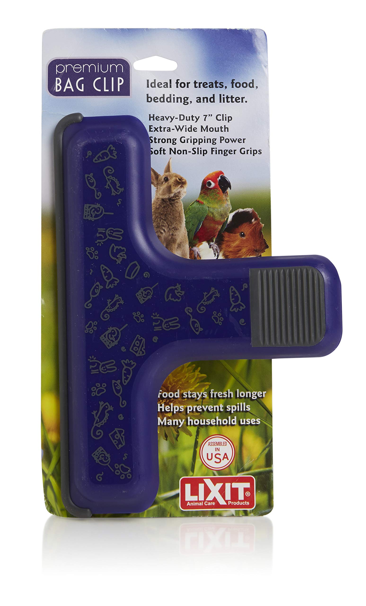 Lixit strong-spring bag clip maintains seal after repeated use.