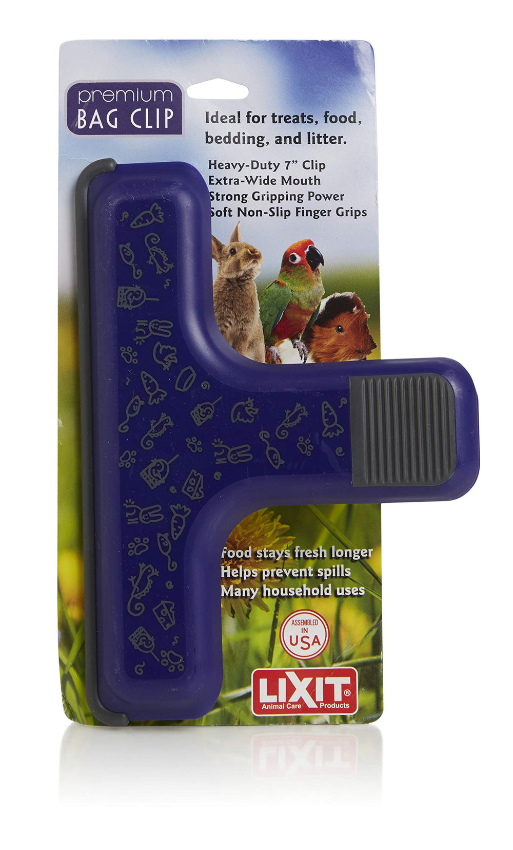 Lixit strong-spring bag clip maintains seal after repeated use.