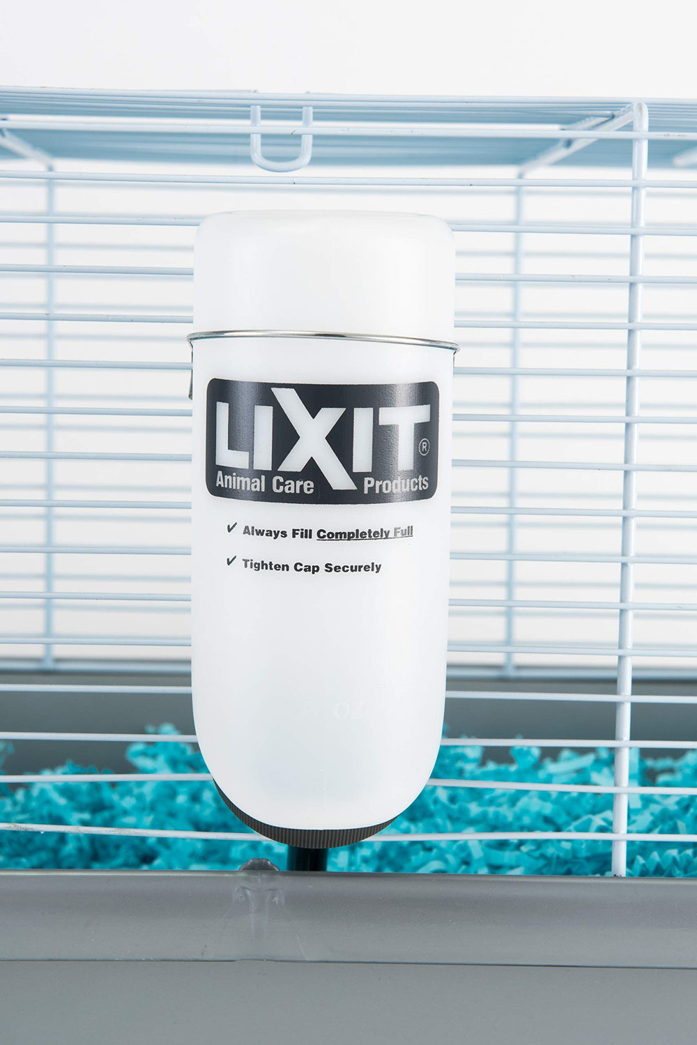 Lixit weather-resistant plastic bottle in habitat setting for durable use