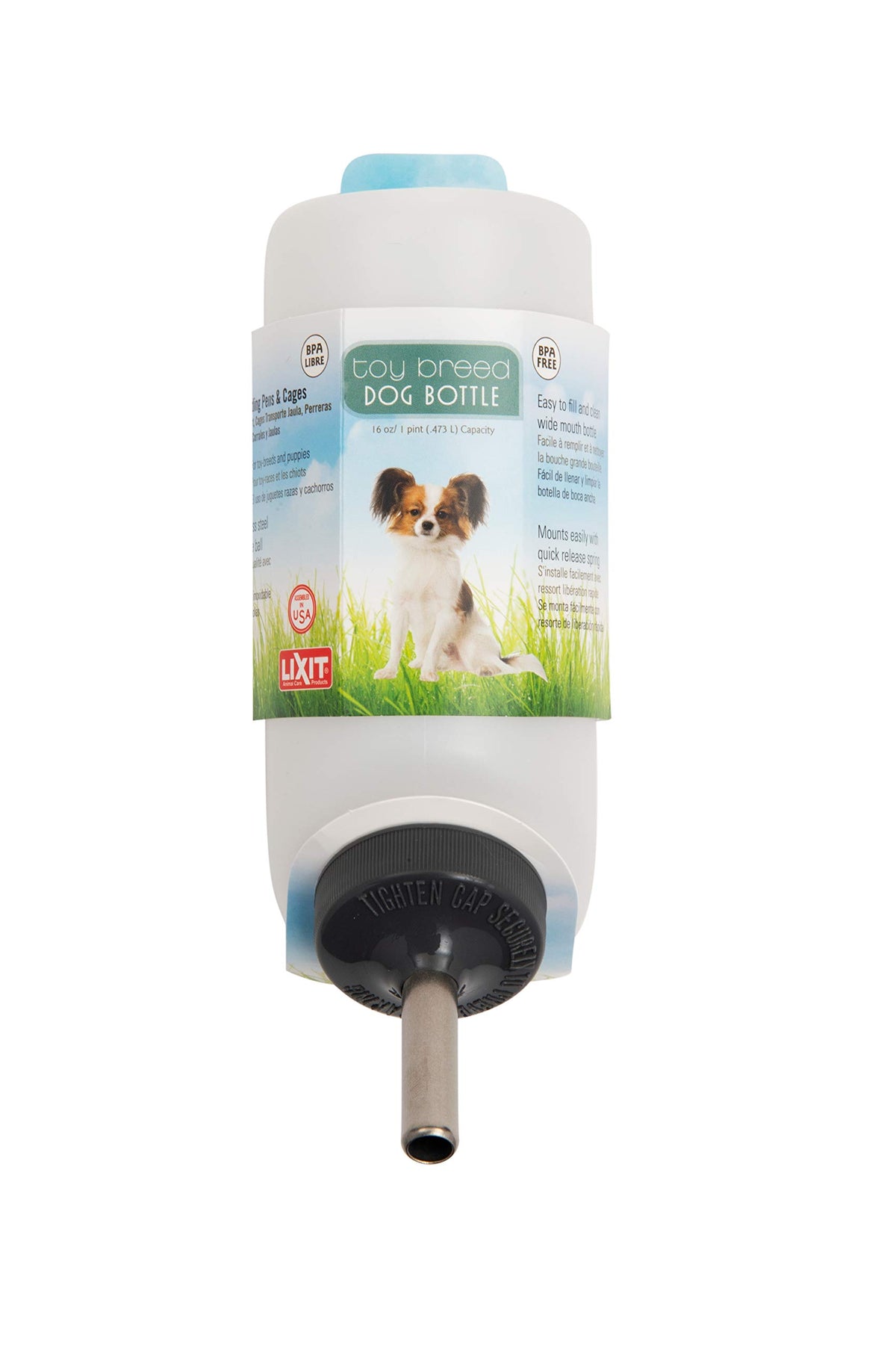 Lixit wide mouth water bottle cap for small dogs with crate-ready hydration