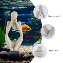 LIYAOLI left-thinking thinker statue elevates desk and aquarium scenery with subtle charm.