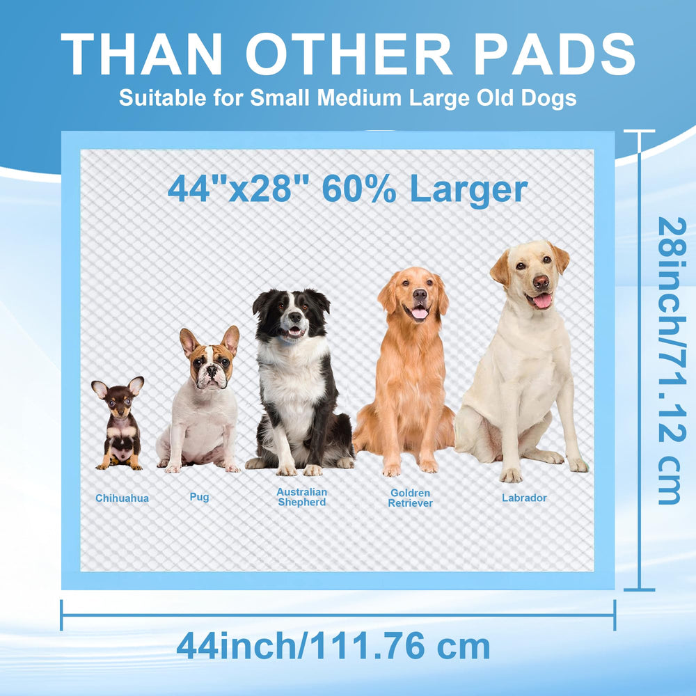 LIYINGSER 40-count package provides bulk, convenient puppy training pads
