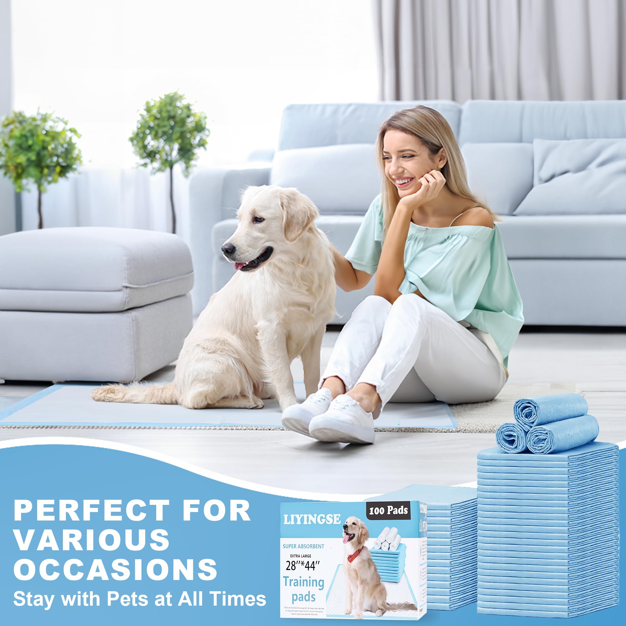 LIYINGSER travel-friendly pads ideal for cars, crates, and home use