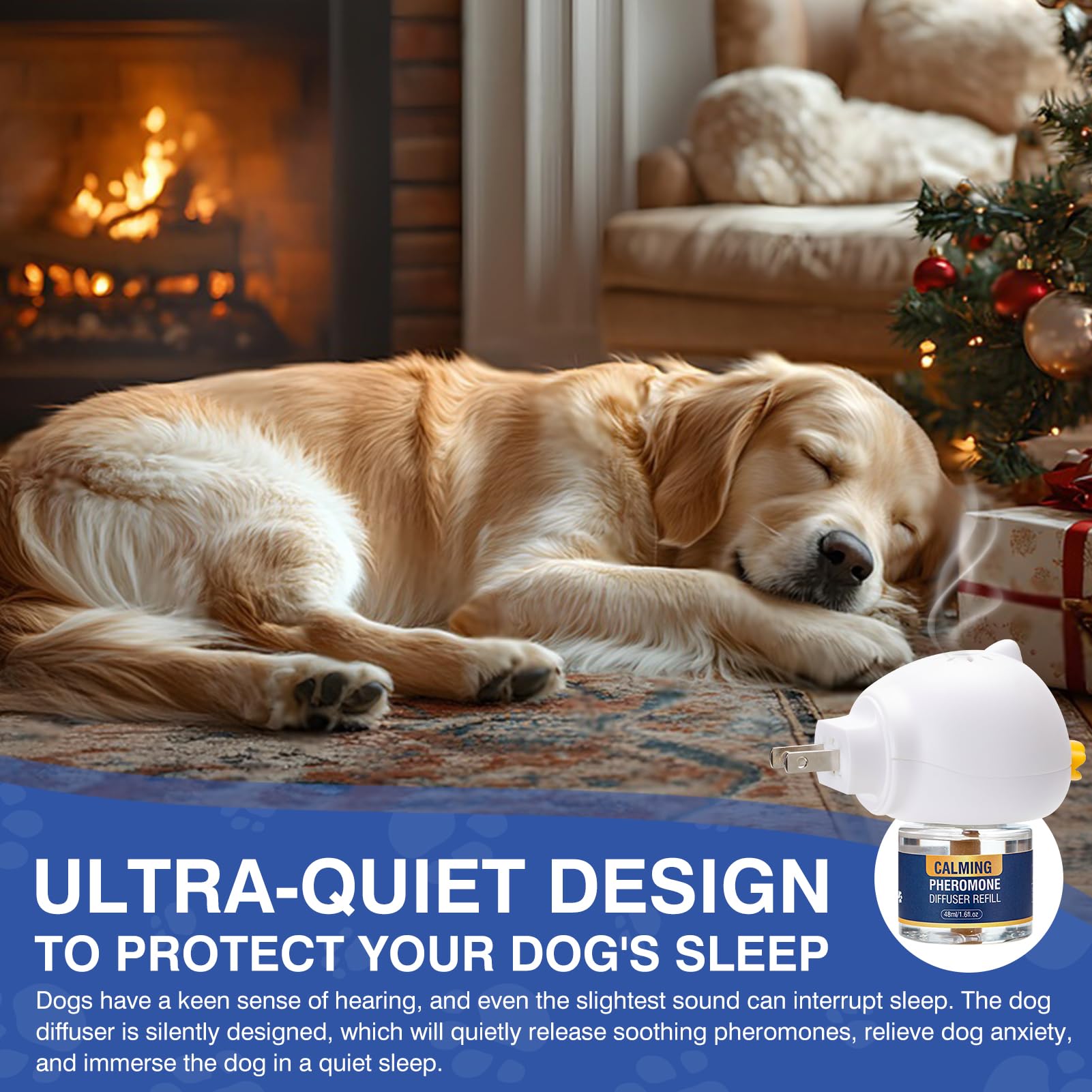 LKBHGF dog pheromone diffuser close-up highlights natural calming pheromones