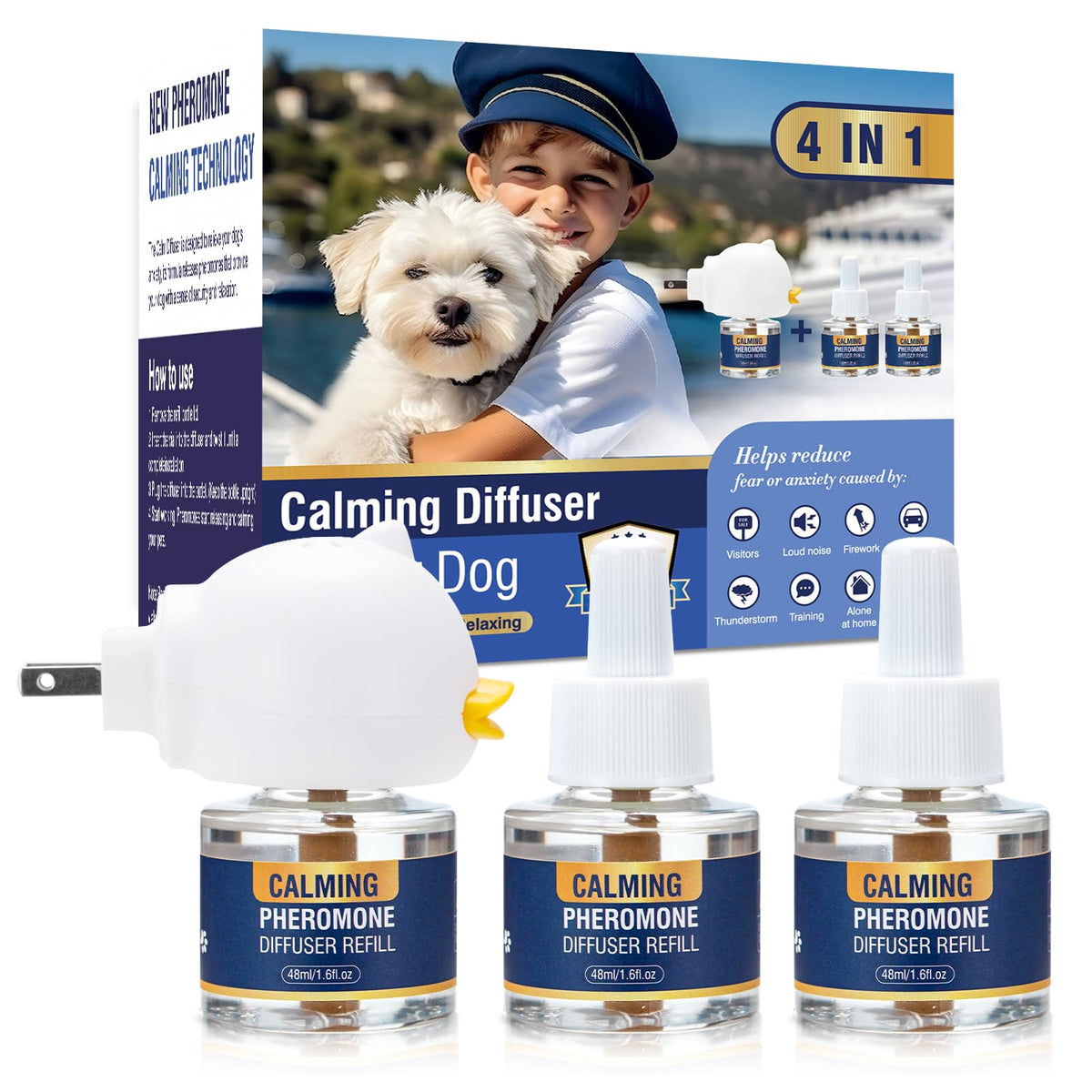 LKBHGF dog pheromone diffuser plug-in calms anxious dogs in home spaces