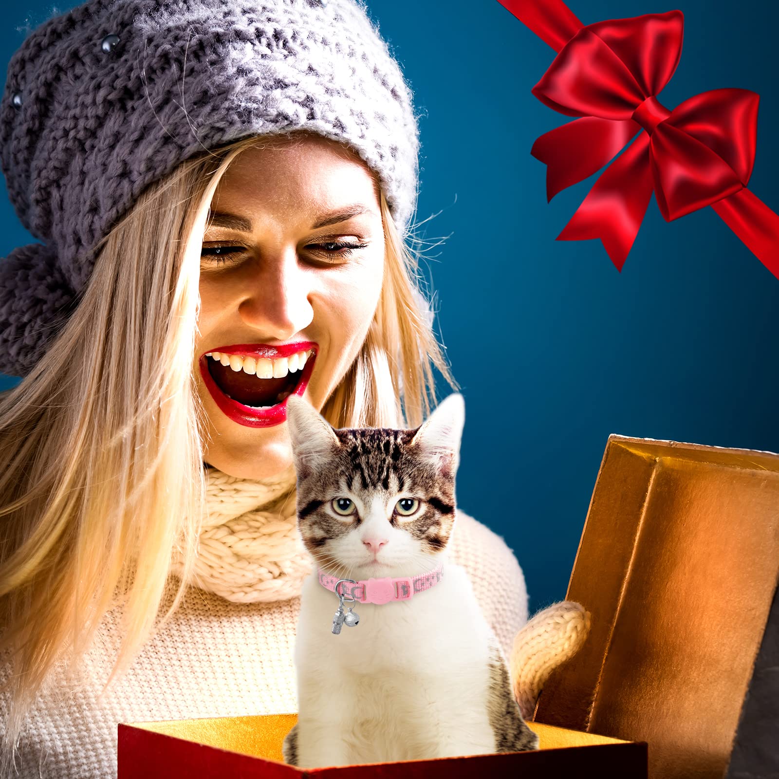 LLHK adjustable cat collar from 7 to 12 inches fits growing cats