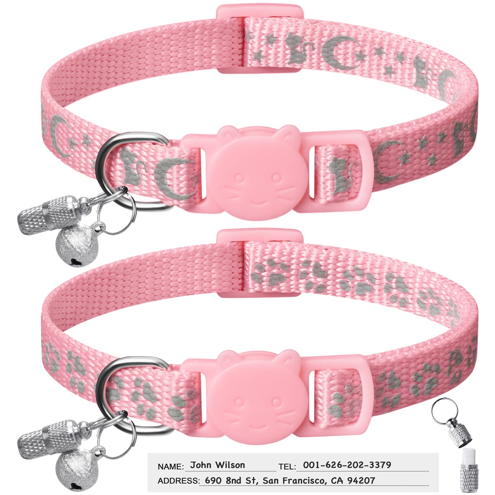 LLHK breakaway cat collar buckle shows safe release design for worry-free wear