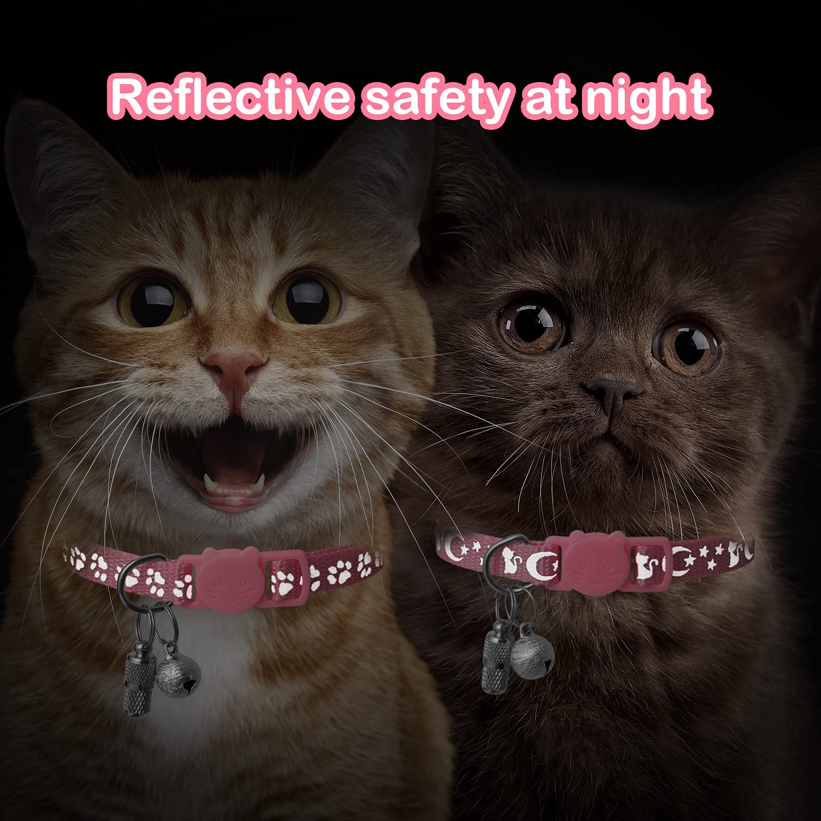 LLHK breakaway collar reflective strip glows at night for safer evening walks