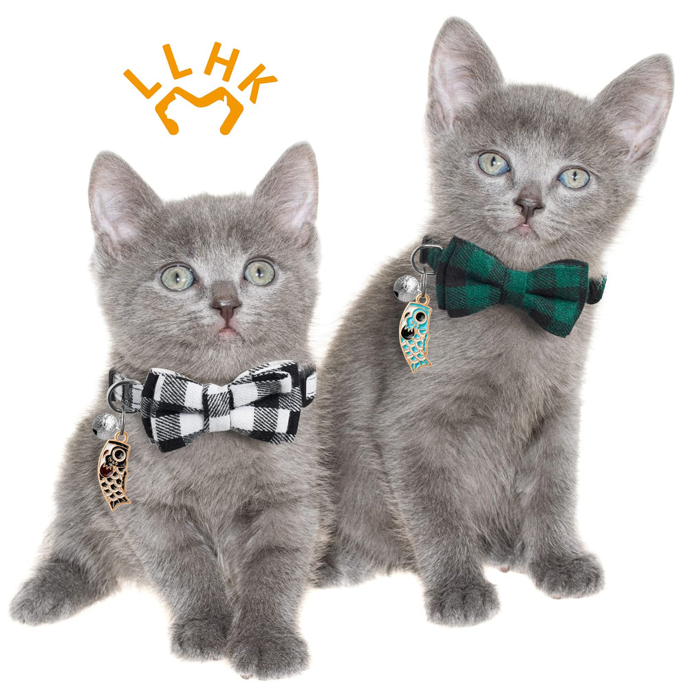 LLHK plaid bow-tie collar adds charming daily-wear appeal.