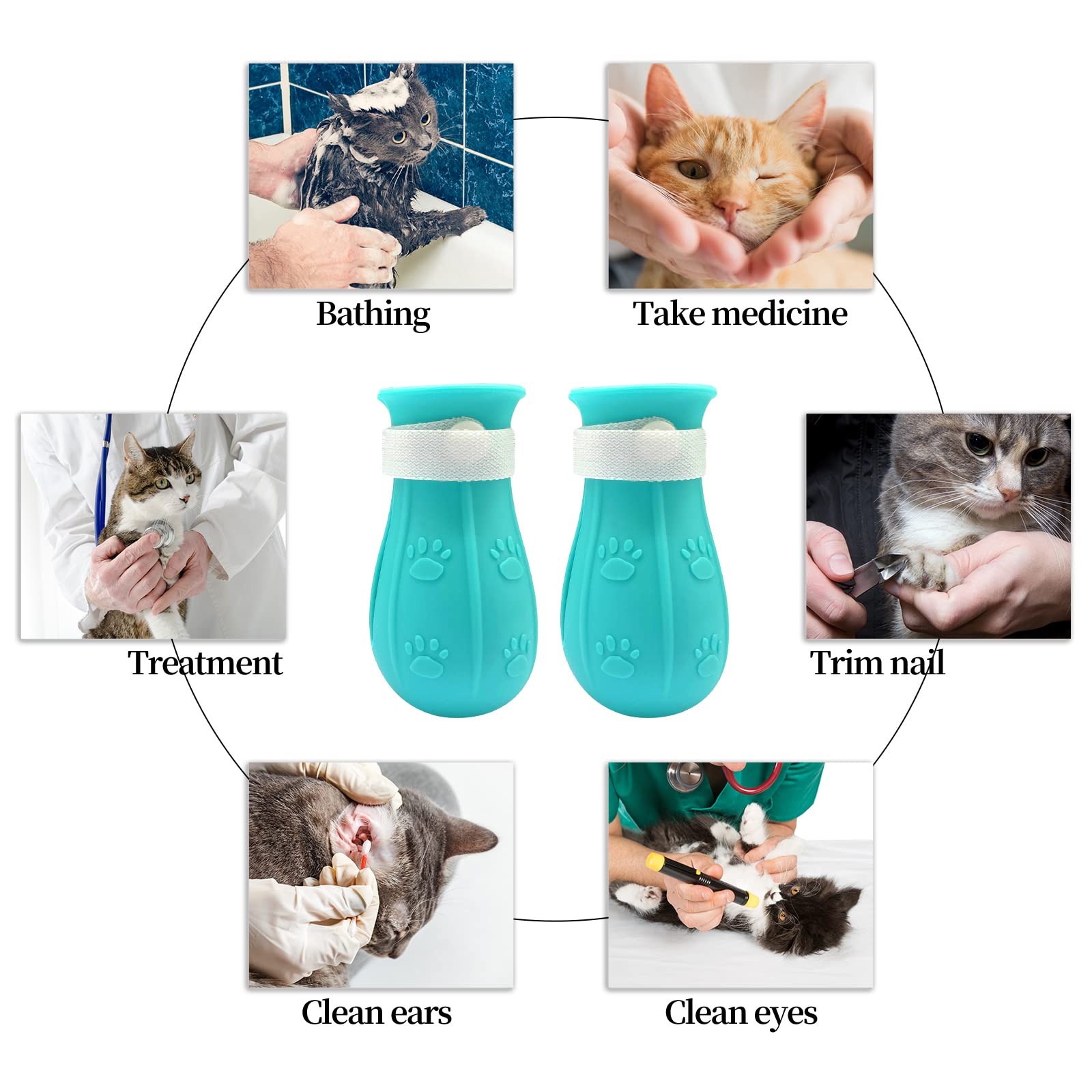 LLMSIX arc-design cat paw boots blue for roomy inner space